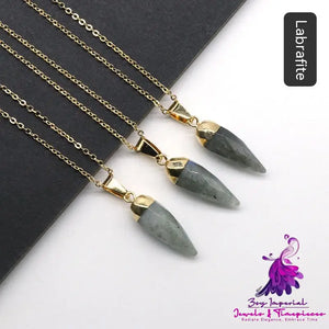 Crystal Bullet Faceted Pendant Necklace