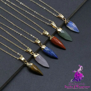 Crystal Bullet Faceted Pendant Necklace