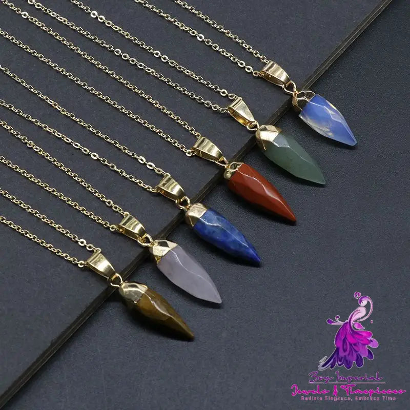 Crystal Bullet Faceted Pendant Necklace