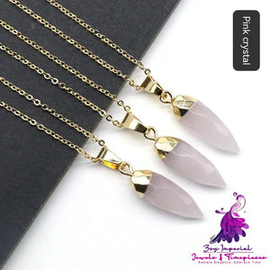 Crystal Bullet Faceted Pendant Necklace