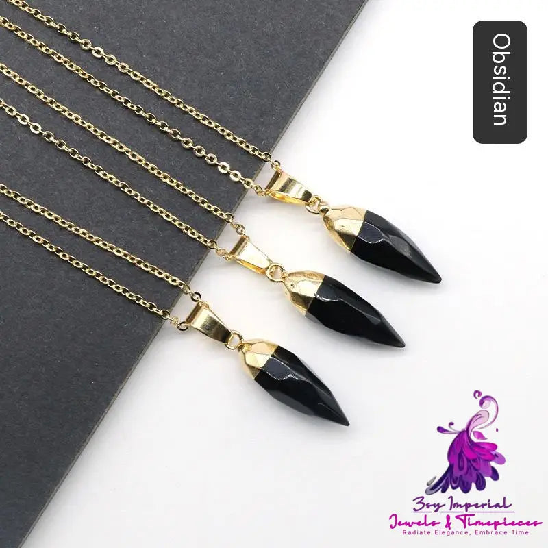 Crystal Bullet Faceted Pendant Necklace