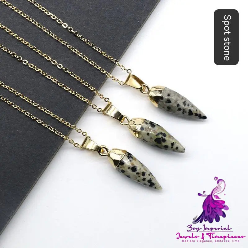 Crystal Bullet Faceted Pendant Necklace