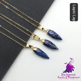 Crystal Bullet Faceted Pendant Necklace