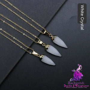 Crystal Bullet Faceted Pendant Necklace