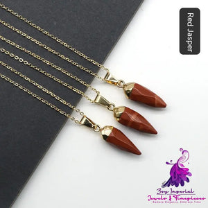 Crystal Bullet Faceted Pendant Necklace