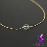 White Crystal Round Bead Small Light Bulb Collarbone Chain