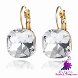 Gold Color Crystal Stud Earrings