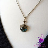 Retro Dragonfly Crystal Necklace