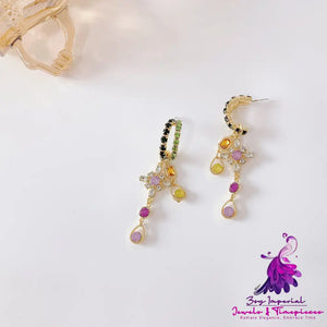 Half Round Crystal Earrings