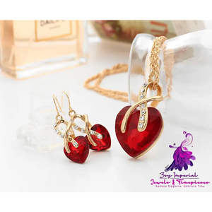 Crystal Zircon Heart Earrings