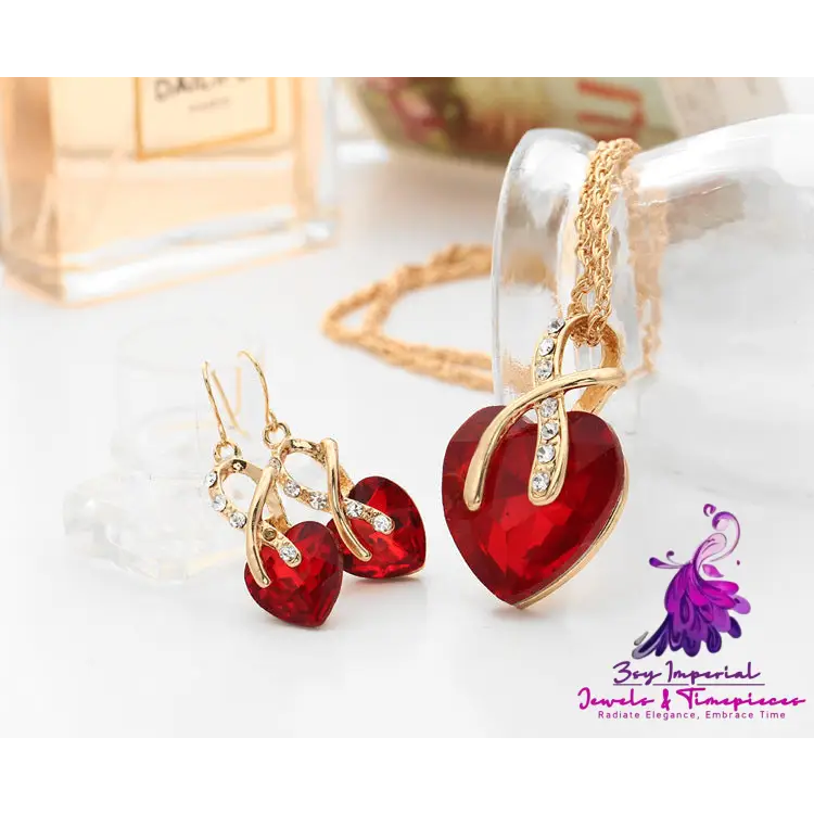 Crystal Zircon Heart Earrings