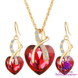 Crystal Zircon Heart Earrings