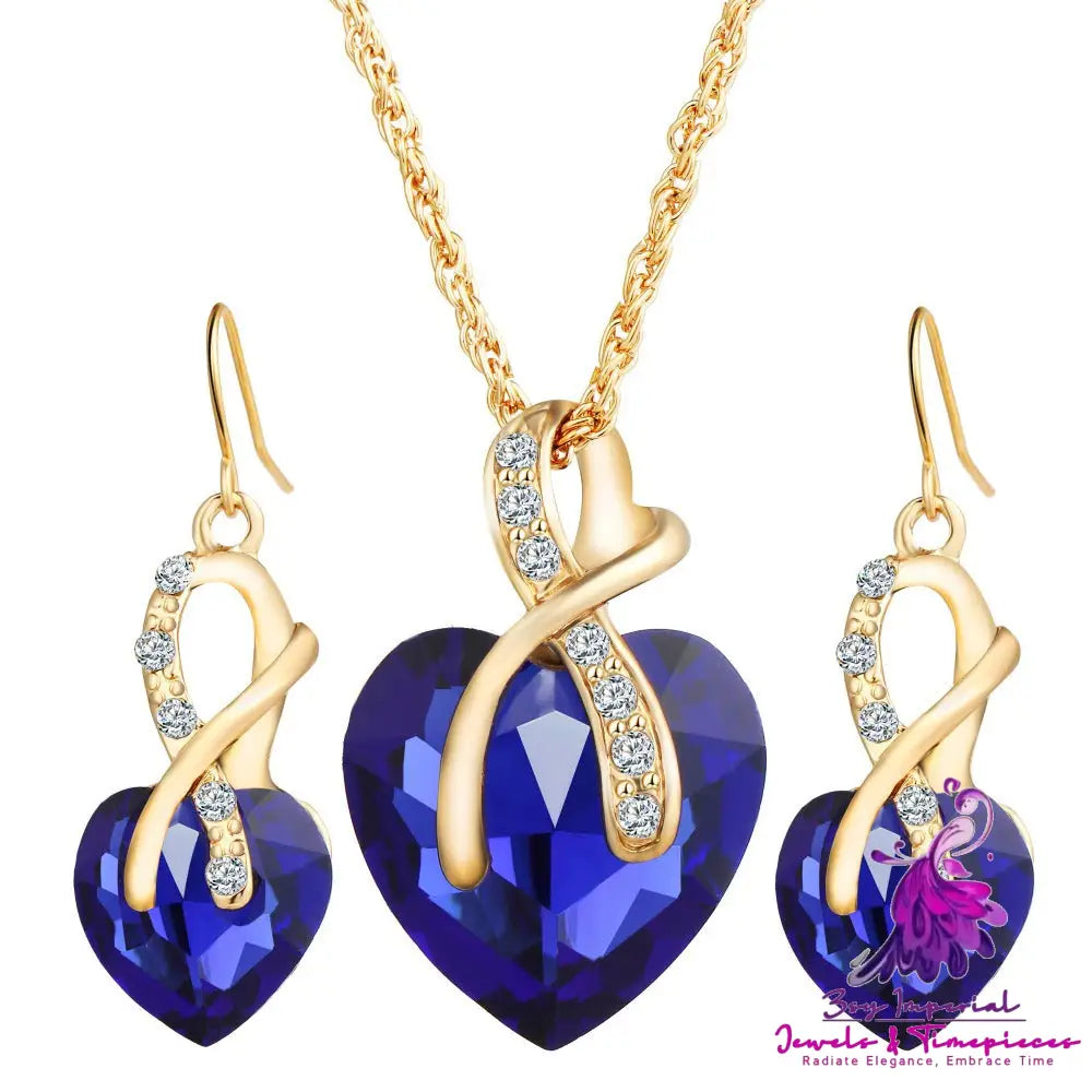 Crystal Zircon Heart Earrings