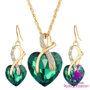 Crystal Zircon Heart Earrings