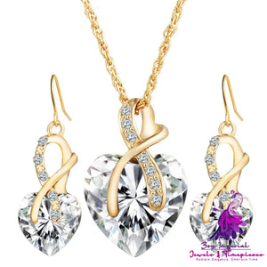 Crystal Zircon Heart Earrings