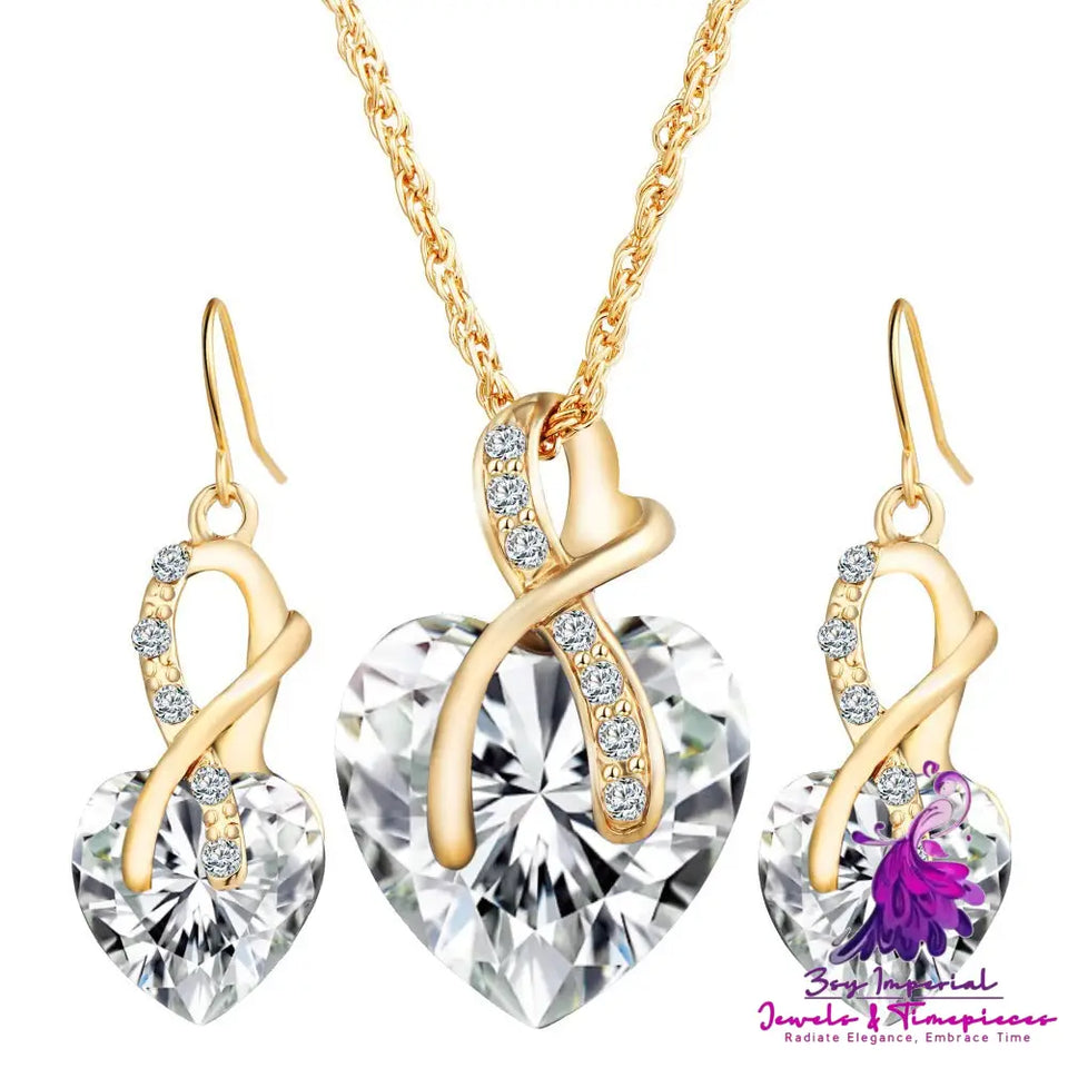 Crystal Zircon Heart Earrings