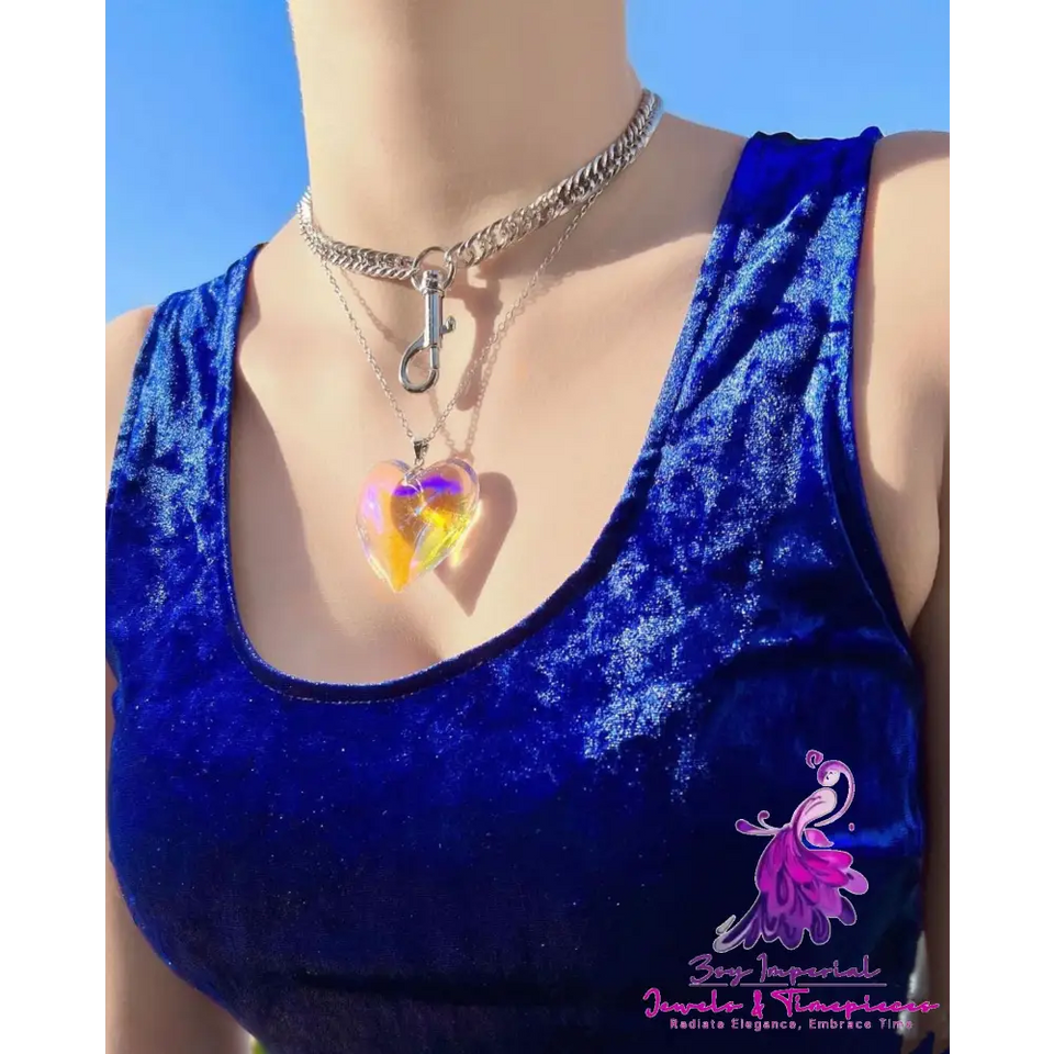 Heart Shaped Crystal Pendant In Korean Style And Fashion