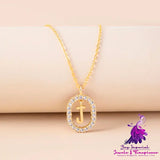 Crystal Gold Initial Letter Necklace