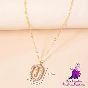 Crystal Gold Initial Letter Necklace