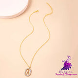 Crystal Gold Initial Letter Necklace