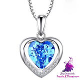 Silver Heart Crystal Love Necklace