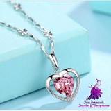 Silver Heart Crystal Love Necklace