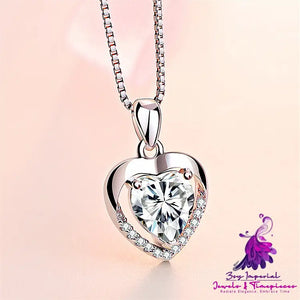 Silver Heart Crystal Love Necklace