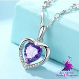 Silver Heart Crystal Love Necklace