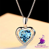 Silver Heart Crystal Love Necklace