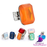 Square Crystal Ring