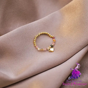 Pearl and Crystal Stretch Ring