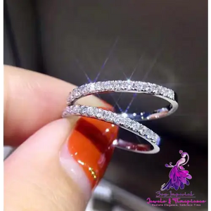 Cz Zircon Crystal Band Ring for Women