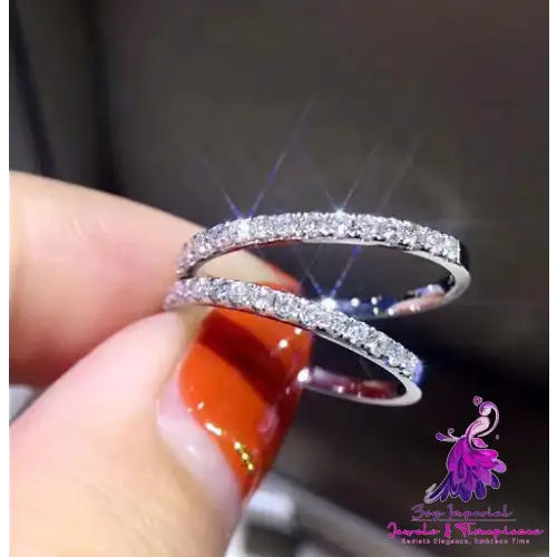 Cz Zircon Crystal Band Ring for Women