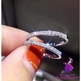 Cz Zircon Crystal Band Ring for Women