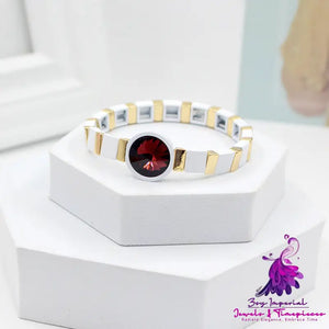 Enamel Crystal Stone Elastic Cord Watch