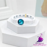 Enamel Crystal Stone Elastic Cord Watch