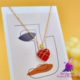 Crystal Stone Heart Necklace for Women