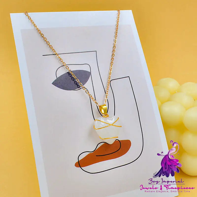 Crystal Stone Heart Necklace for Women