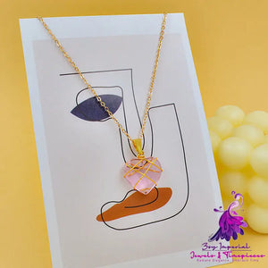 Crystal Stone Heart Necklace for Women