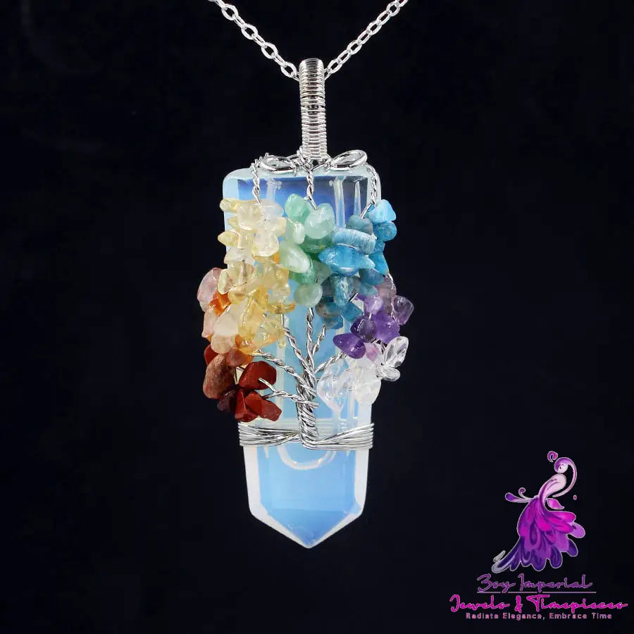 Crystal Tree Of Life Pendant Necklace