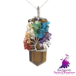 Crystal Tree Of Life Pendant Necklace