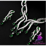 Crystal Zircon Tassel Jewelry Set