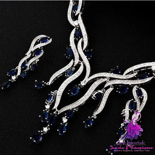 Crystal Zircon Tassel Jewelry Set