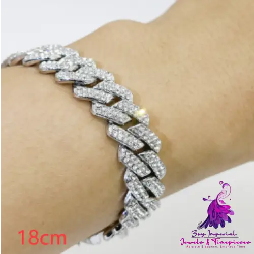 Cuban Chain 14mm Diamond Bracelet