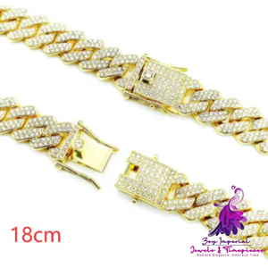 Cuban Chain 14mm Diamond Bracelet