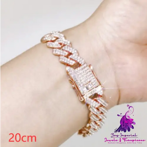 Cuban Chain 14mm Diamond Bracelet