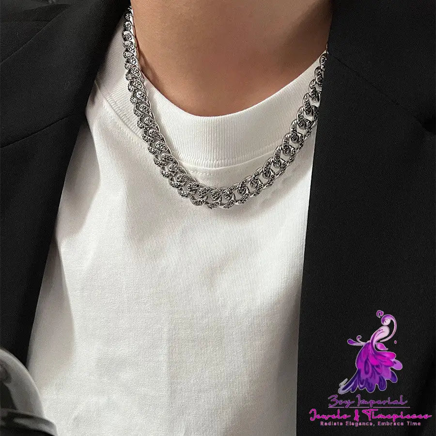 Sparkling Diamond Cuban Chain Necklace