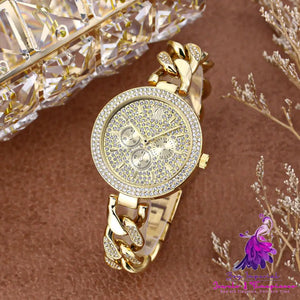 Hip Hop Cuban Chain Quartz Watch with Diamonds