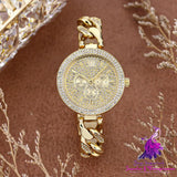 Hip Hop Cuban Chain Quartz Watch with Diamonds