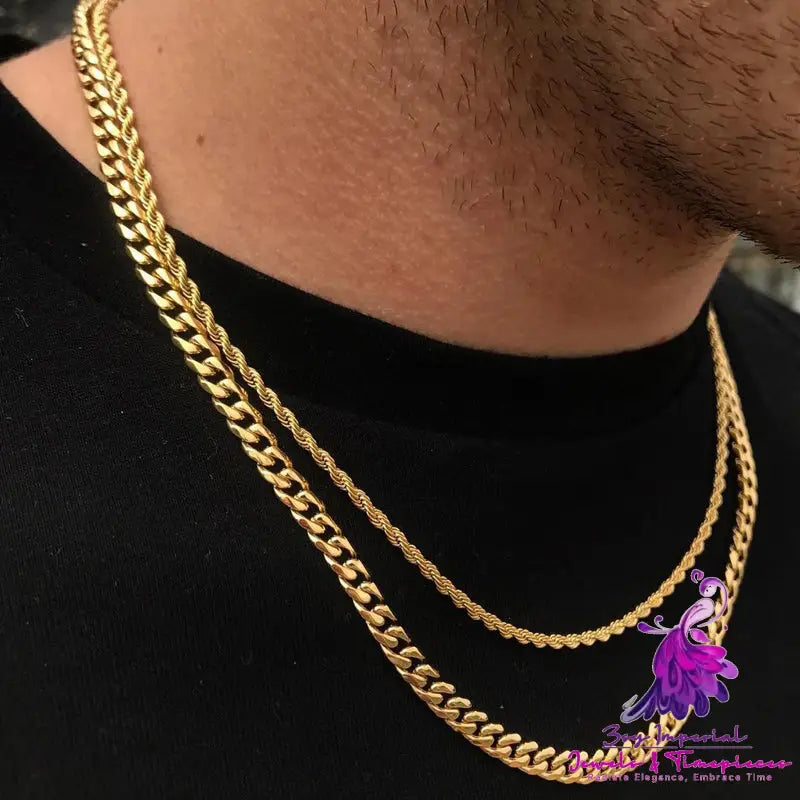 Cube Rope Chain Men Necklace